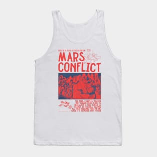 Mars Conflict / Vintage Comic Style Red Tank Top